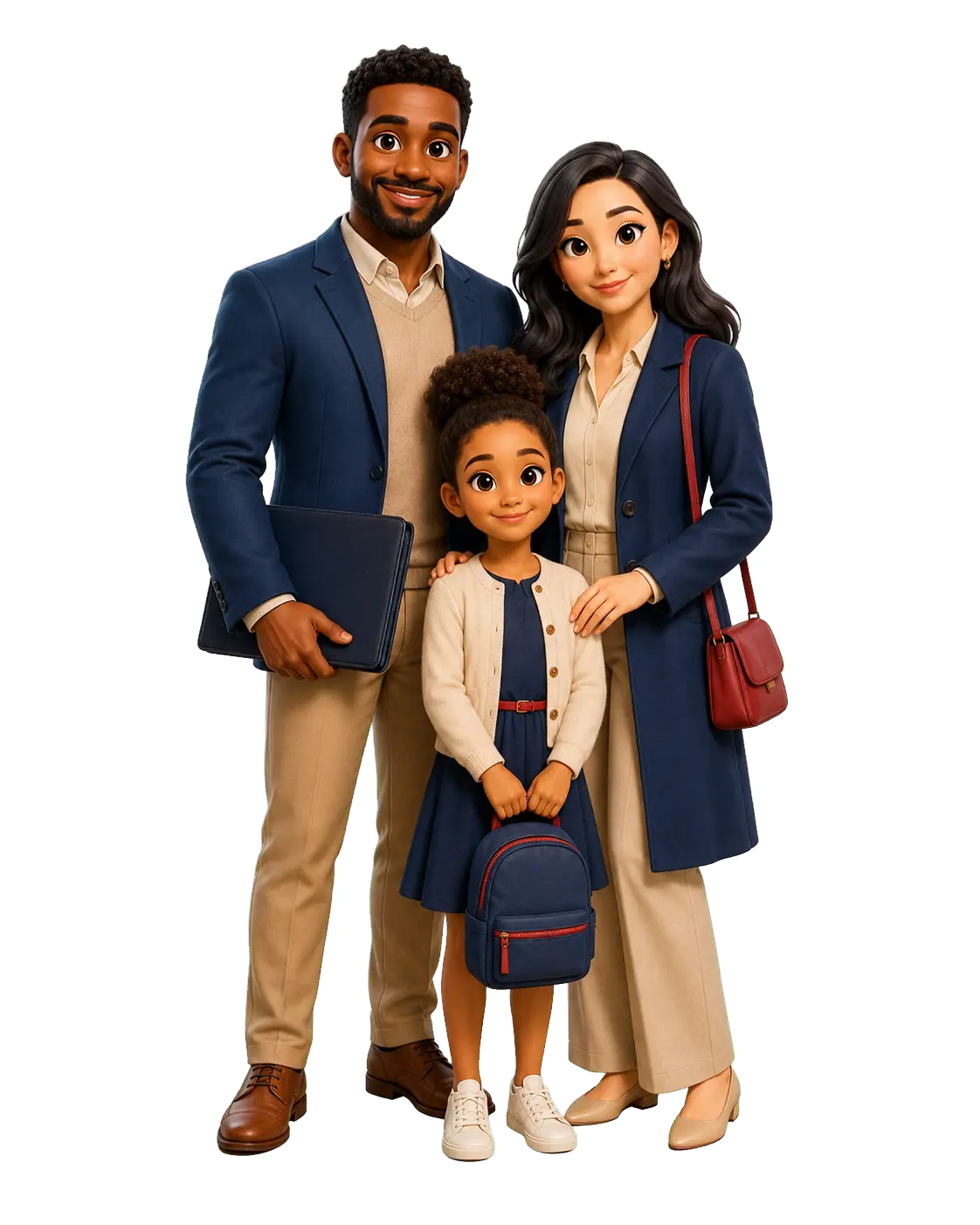 Family beginning a new journey together